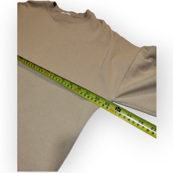 Beige Balloon Sleeve Sweatshirt Mini Dress - Picture 5 of 7